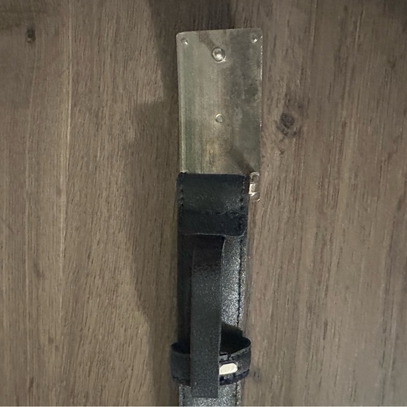 Vintage Versace Black Leather Belt with Silver Buckle (circa 2000) main image 8